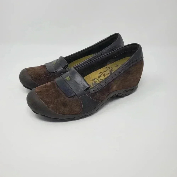 Merrell Plaza Moc Dark Coffee Brown Suede & Leather Loafers Women's US Size 8.5 - Picture 3 of 6